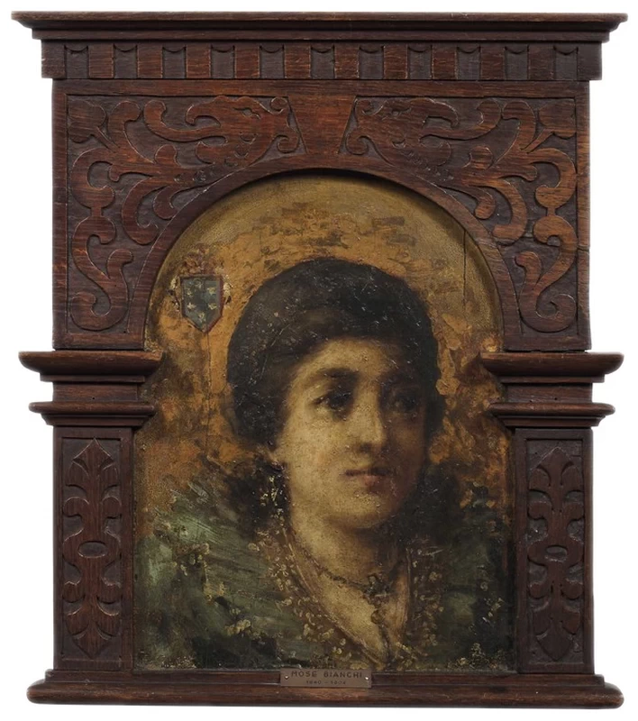 (Attribuito a), Ritratto di signora con stemma